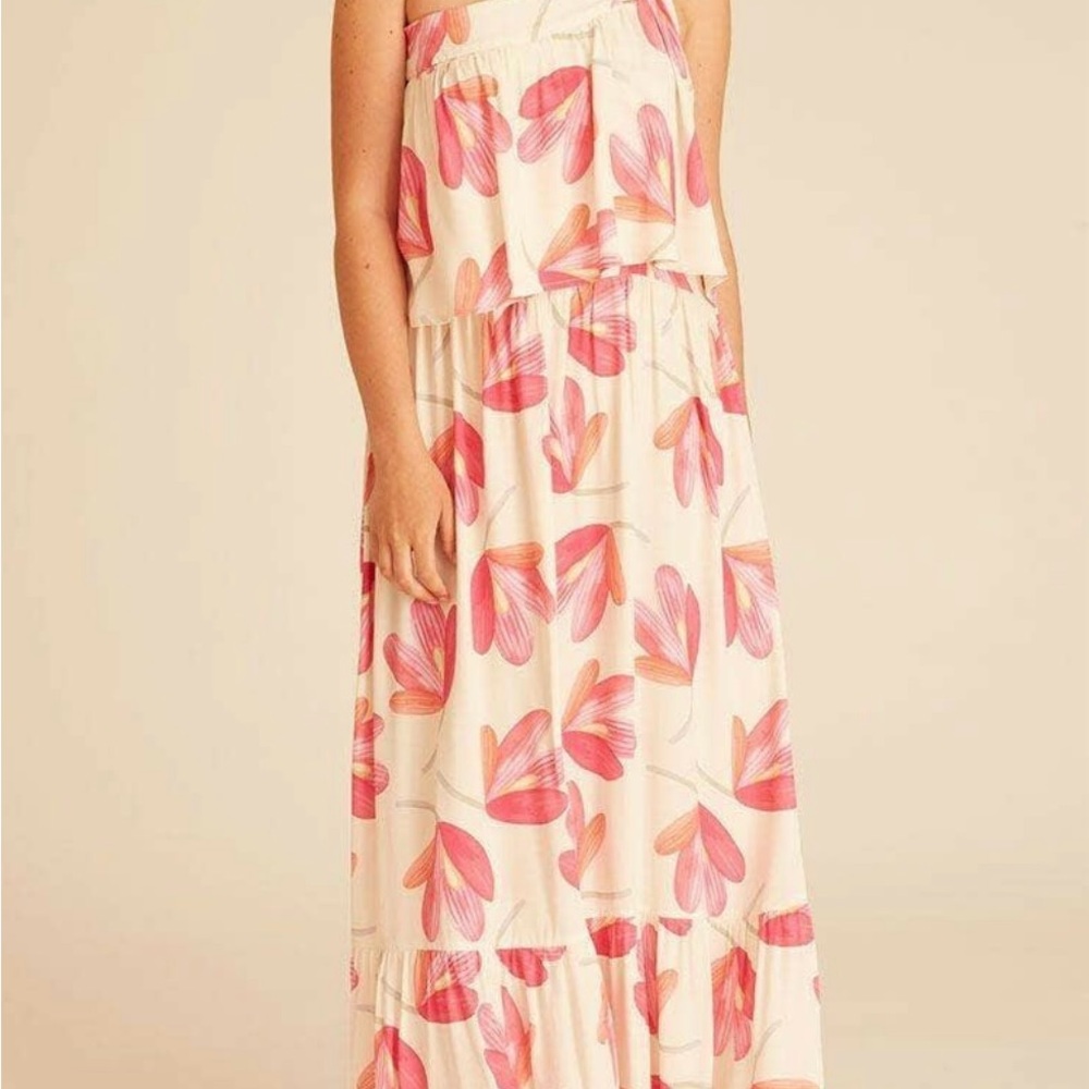 One Shoulder Pink Floral Dress